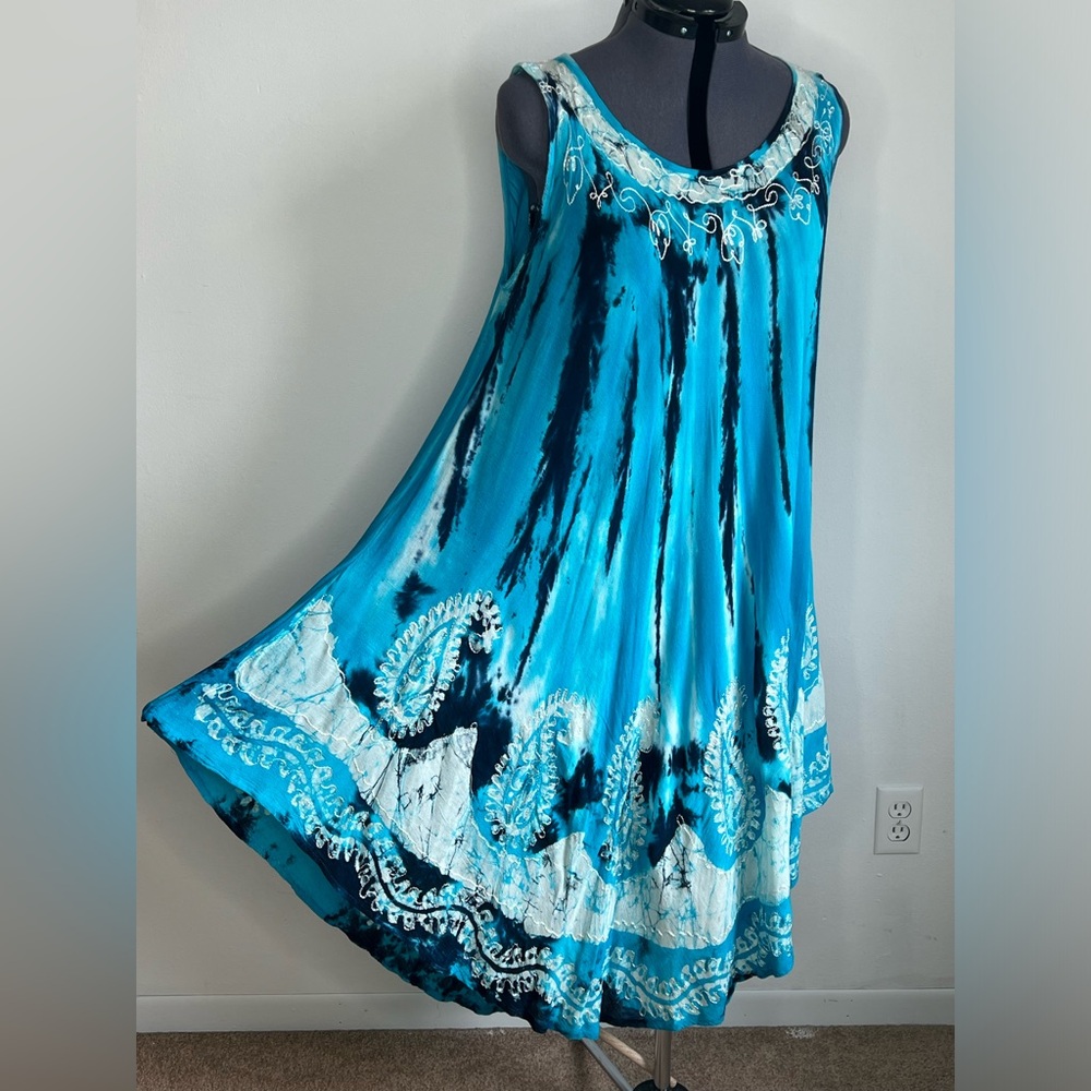 Sita blue tie dyed dress